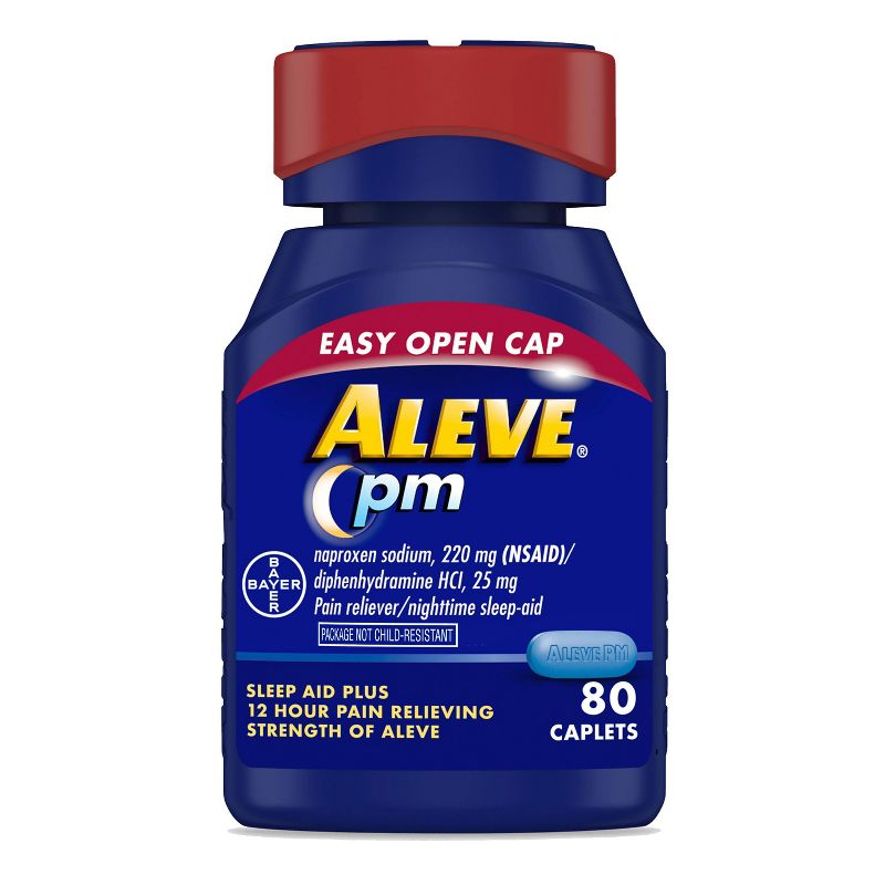 Aleve PM Sleep Aid Plus Pain Reliever Caplets - Naproxen Sodium (NSAID) - 80ct, 1 of 9