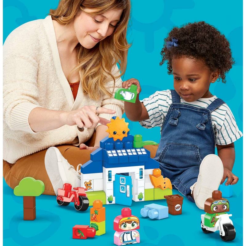 MEGA BLOKS Toy Blocks Build &#38; Learn Eco House with 4 Figures - 88pcs, 2 of 7