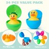 Joyfy Prefilled Easter Eggs with Rubber Ducks, Easter Egg Hunt, Kids Basket Stuffer, Classroom Exchange Gifts 24 Packs - 3 of 4