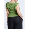 ELOQUII Women's Plus Size Shirred Top With Shoulder Flounces - 3 of 4