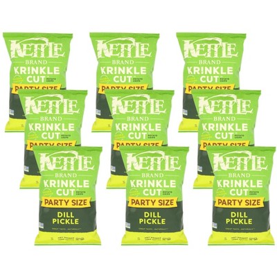 Kettle Brand Dill Pickle Krinkle Cut Potato Chips - Case of 9/13 oz
