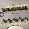 5-Light /6-Light Black Bathroom Vanity Lamps with Square Shades, Modern Crystal Vanity Lamps Above Mirror, Modern Crystal Wall Lamps - 2 of 4