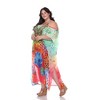 Plus Size Sheer Caftan Maxi Dress - One Size Fits Most Plus - White Mark - 3 of 4