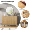 Jojoka 6 Drawers Dresser for Bedroom, Grooved Chest of Drawers with Handles, Bedroom Furniture Storage Cabinet, Suitable for Living Room, Hallway - 3 of 4