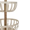 2 Tiered Countertop Kitchen Basket White Metal & Wood by Foreside Home & Garden - 3 of 4