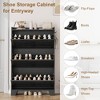Shoe Storage Cabinet With 3 Flip Drawers, Freestanding Hidden Shoe Organizer, Wooden Slim Narrow Shoe Rack Cabinet For Hallway Living Room - 4 of 4