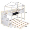 Twin over Full House Bunk Bed with Storage Staircase and Blackboard-ModernLuxe - 4 of 4