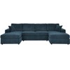 TiramisuBest 3-Piece Blue Corduroy Sectional Sofa with Double Chaise, U-Shaped Modular Couch with Removable Cushions for Living Room - 2 of 4
