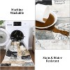 Acekool 5x7 Machine Washable Abstract Geometric Area Rug, Non-Slip, Low Pile, Non-Shedding Brown Carpet for Living Room, Bedroom - 4 of 4