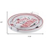 HomeRoots Set of Two White Round Metal Christmas Handmade Serving Tray With Handles - 3 of 4