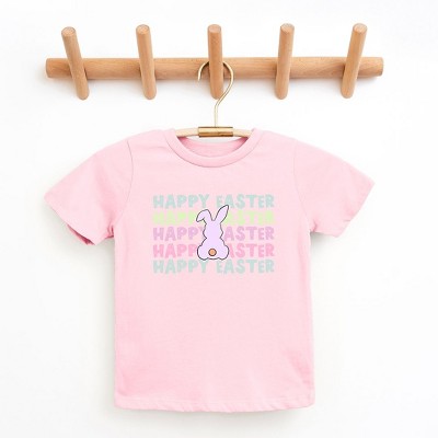 The Juniper Shop Pastel Happy Easter Stacked Toddler Short Sleeve Tee