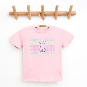 The Juniper Shop Pastel Happy Easter Stacked Toddler Short Sleeve Tee - 1 of 2