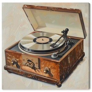 Notoriart Vintage Record Player Bar Cart Art For Men Unframed - 1 of 4