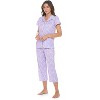 Casual Nights Women's Rayon Printed Short Sleeve Capri Pajama Set - 3 of 4