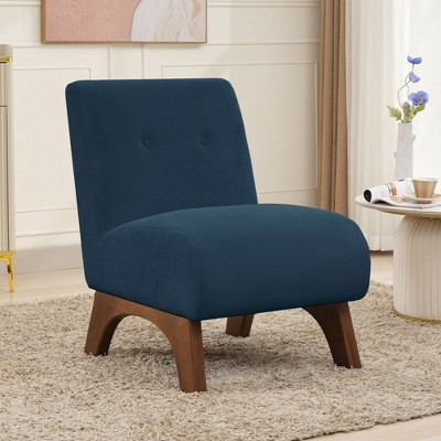 Hyleory Corduroy Upholstered Living Room Chair with Wood Legs, Modern Slipper Side Chair, Reading Chair for Living Room, Bedroom, Office, Small Space