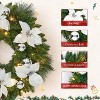 Pre-Lit Frosted Christmas Wreath Set of 6, Christmas Decoration with Pine Cones, Holly Berries - 4 of 4