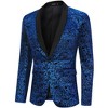 Men's Gold-Foil Printed Suit Jacket Blazer with Velvet-Like Base Fabric - 3 of 4