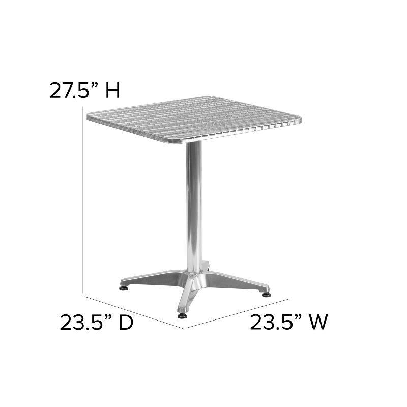 Emma and Oliver 23.5" Square Aluminum Indoor-Outdoor Table, 6 of 9