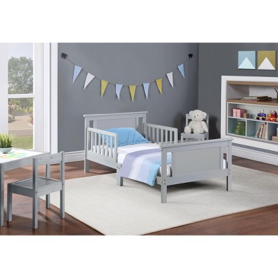 NicBex Modern Toddler Bed, Wooden Baby Bed Frame with 4 Side Guardrails and Low Rise Design for Boy and Girl
