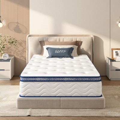 Okak Mattress with Individually Pocketed Innerspring, Medium Firm Memory Foam Mattress, Mattress in a Box for Home, Hotel