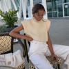 Womens Turtle Neck Cap Sleeve Sweater Vest Rib Knit Sweater Tops Pullover Sleeveless Sweater Chunky Sweater Tank Top - 2 of 4
