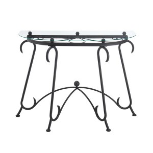 SEVOBAL Coffee Tables Glass Surface Console Table Coffee Table with Storage Elegant Rustic for Living Room, Black, 41.14"*24.8"*5.51" - 1 of 4