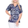 LA LEELA Hawaiian Shirts Womens Casual Summer Beach Party Short Sleeve Tropical Vacation Tops Blouses Button Up Dress Shirts for Women - 4 of 4