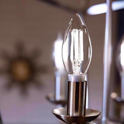 White Filament B10 E12 LED Daylight Bulbs 2-Pack