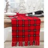 Saro Lifestyle Plaid Chenille Runner, Red, 16" x 72" - 3 of 3