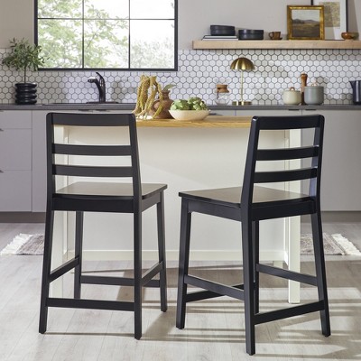 Walker Edison Ladder Back Counter Stool - Thumbnail 4