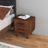 Gulches Vintage Walnut Nightstand - Mid Century Modern 2-Drawer Bedside Table - 4 of 4