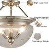 Claxy Modern Semi Flush Ceiling Light 3-Light Clear Glass Shade - 2 of 4