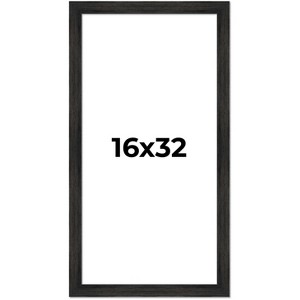 PosterPalooza | 16x32 Wide Barnwood Picture Frame, UV Acrylic, 6 Finishes - Grey, Brown, White, and Black - 1 of 4