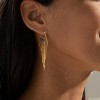 Gold Earrings for Women, 14K Gold Plated Tassel Dangle Earrings for Women Trendy Hypoallergenic Long Chain Earring - 2 of 4