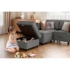 Sofa, Modular Sectional 3-Seat – Convertible U-Shape with Reversible Chaise/Storage Seats/Ottomans Chenille Grey - 3 of 4