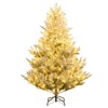 Costway 6/7/8 FT Artificial Christmas Tree with 762/1074/1470 Flocked Branch Tips, 340/450/580 Warm White LED Lights - 2 of 4