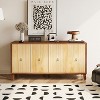 TIRAMISUBEST Carved Scatter Pattern 4-Door Buffet Sideboard, Vintage Storage Cabinet with Adjustable Shelves, Living Room Console Cabinet - 3 of 4