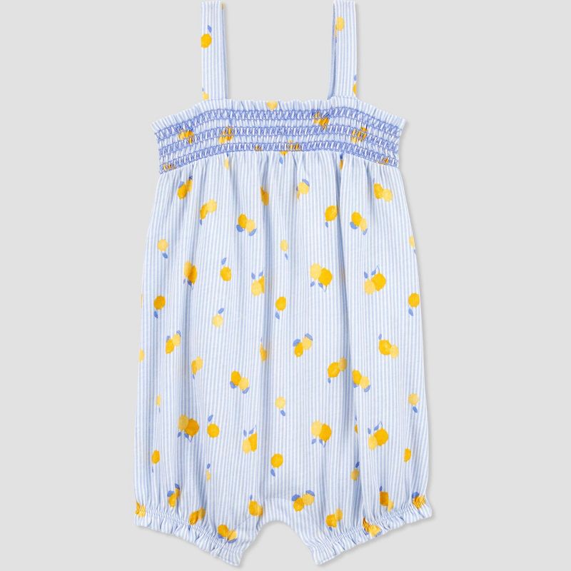 Carter's Just One You® Baby Girls' Striped Lemon Romper - Blue, 3 of 6
