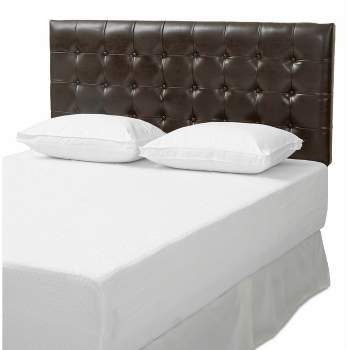 Queen Morris Tufted Headboard Brown Bonded Leather - Christopher Knight Home