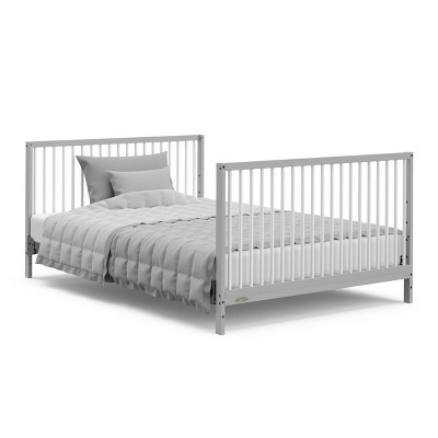 Pebble Gray and White 5-in-1 Convertible Crib with Drawer