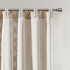 Wikineon Cotton Printed Curtain Panel with Chenille Stripe and Lining Ivory 50x84 - 2 of 4