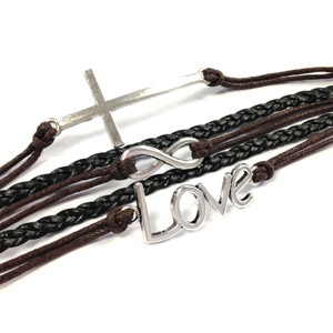 Wrapables Vintage Leather and Rope Infinity Bracelet - 1 of 4