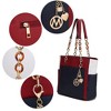 MKF Collection Rochelle Vegan Color Block Vegan Leather Women’s Tote Bag with Wristlet by Mia K - Mustard Olive - 4 of 4