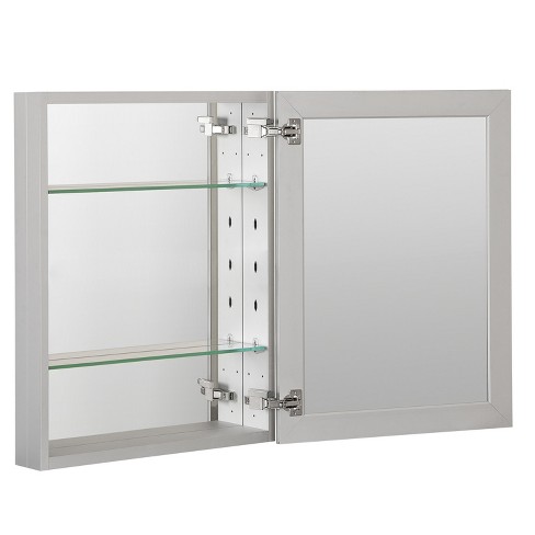 Foremost Mmc1620 20 X 4 7 16 Frameless Single Door Medicine Cabinet With Reversible Door Swing Aluminum Target