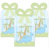 Big Dot of Happiness Baby Boy Dinosaur - Square Favor Gift Boxes - Baby Shower or Birthday Party Bow Boxes - Set of 12 - 2 of 4