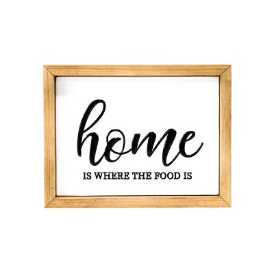 VIP Metal 8 in. White Home Is Where The Food Is SIgn