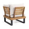 Sebastian 4pc Outdoor Acacia Wood 5 Seater Sofa Sectional with Cushions - Teak/Beige - Christopher Knight Home: UV & Water-Resistant Patio Set - 4 of 4