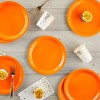 Blue Panda 100 Pack Neon Orange Paper Party Plates for Kids Birthday Party Supplies, 9 Inches - 2 of 4