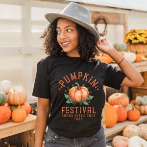 Simply Sage Market Pumpkin Gourd Vibes Only Short Sleeve Tee - 2XL - Black - 1 of 4