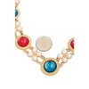 Slickblue Gold Ball Bead Necklace, Vintage Station Design, Multi-Color Beads, Boho Statement Jewelry, 16"+2" - 3 of 3